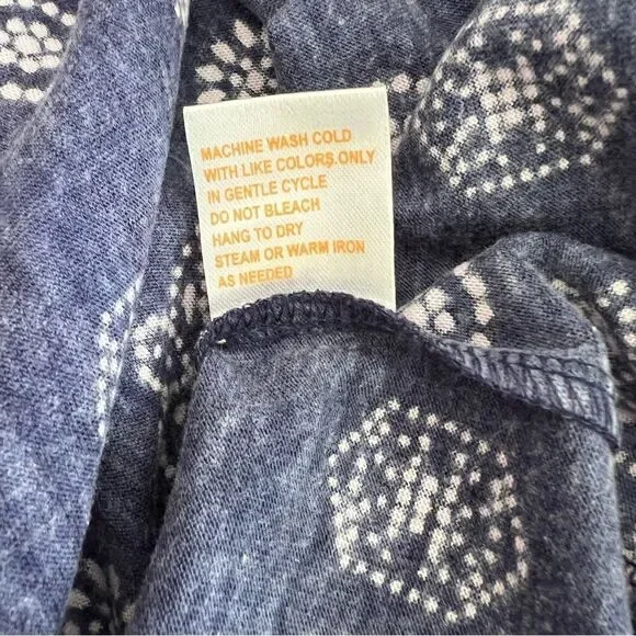 La Cera 1X NWT Cotton Tunic Maxi Dress Blue and White Side Pockets - Picture 9 of 9